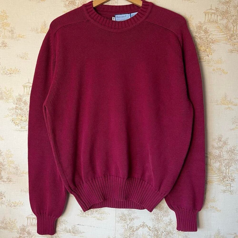 Vintage 80s Faded Fieldmaster Saddle Shoulder Sweater | Cotton Knit | Size L